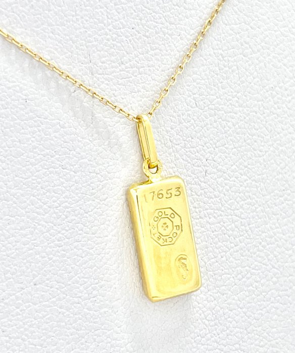 Image 3 of "AUCUN PRIX DE RESERVE" Lingot - 18 kt. Yellow gold - Necklace with pendant