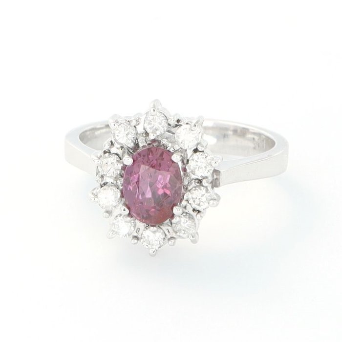 Image 3 of 18 kt. White gold - Ring - 1.10 ct Ruby - Diamonds