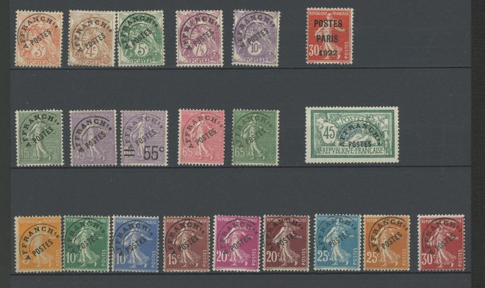 Image 2 of France - Set of end of catalogue, pre-cancelled including 30 cts signed Calves, Telegraphs includin