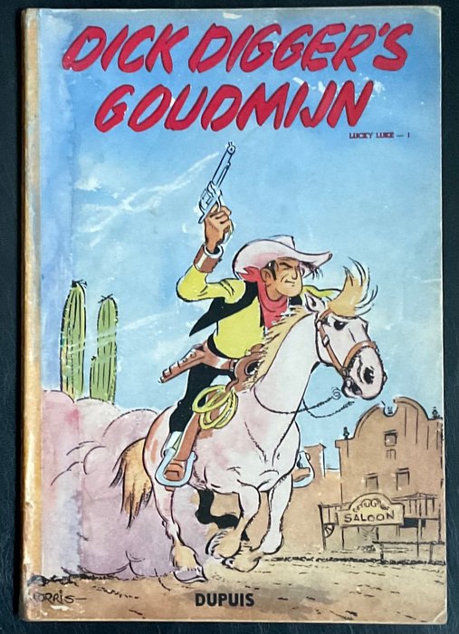 Preview of the first image of Lucky Luke 1 - Dick Diggers goudmijn - Softcover - First edition - (1949).