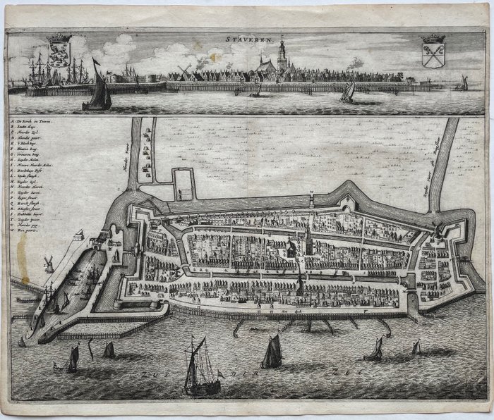 Image 3 of Netherlands, Staveren, Friesland; B. Schotanus à Sterringa, naar S.A. Haackma en S. Gravius - Stave