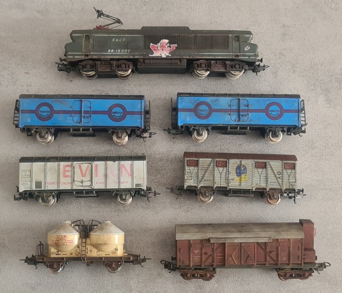 Image 2 of Lima H0 - 8044 L - Electric locomotive, Freight carriage - BB 15002 Freight Train patinated - SNCF