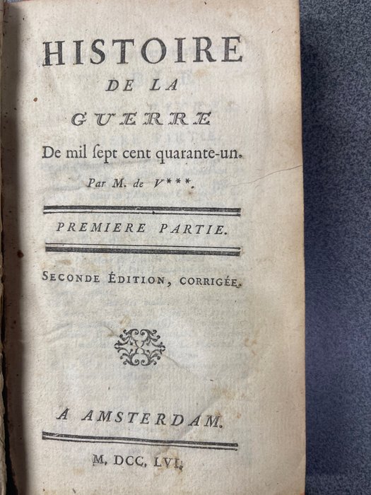 Preview of the first image of M. de V*** - Histoire de la guerre - 1756.