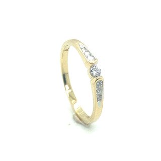 Image 3 of No Reserve Price - 14 kt. Yellow gold - Ring - 0.15 ct - Diamonds