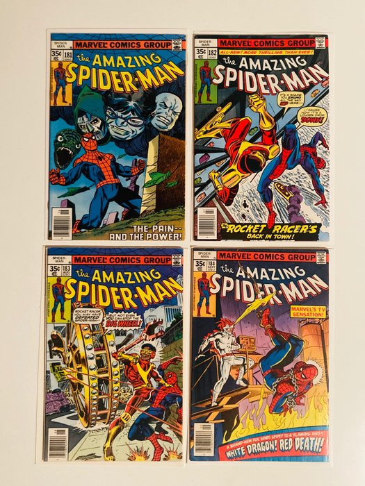 Preview of the first image of Amazing Spider-Man #181 #182 183 #184 - High Grades - 1st app Big Wheel / 1st app White Dragon - So.