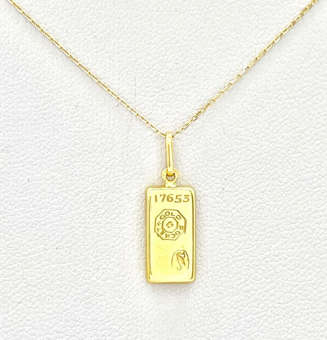 Preview of the first image of "AUCUN PRIX DE RESERVE" Lingot - 18 kt. Yellow gold - Necklace with pendant.