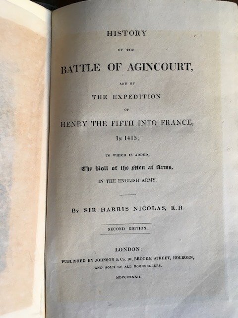 Image 2 of Sir Harris Nocolas - History of the Battle of Agincourt - 1832