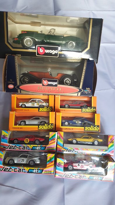 Image 3 of Norev, Solido, burago - 1:43, 1:24, 1:18 - 10 models Ferrari, Bugatti, Porsche, Ford, Lancia