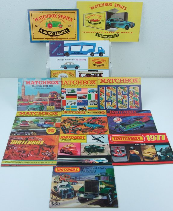 Preview of the first image of Matchbox - 1:64 - Lot with 13 Matchbox catalogs incl. 3 reproductions and 10 originals.