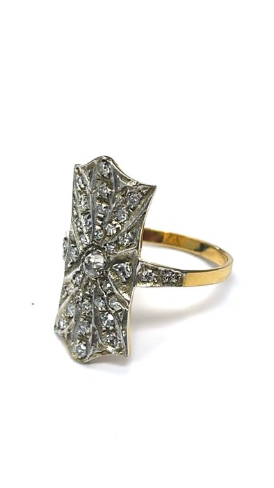 Image 2 of NO RESERVE PRICE - 14 kt. Silver, Yellow gold - Ring - Diamonds