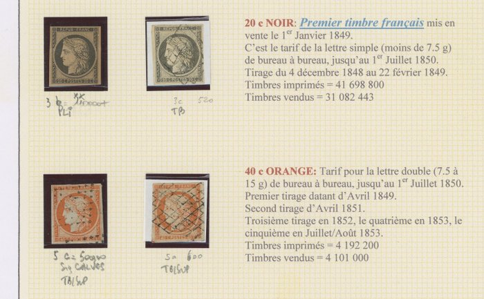 Image 2 of France 1849 - Quote: over €17,000 - Beautiful first series of ND Ceres classics including n°5x/cert