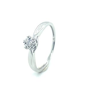 Image 2 of No Reserve Price - 14 kt. White gold - Ring - 0.05 ct Diamond