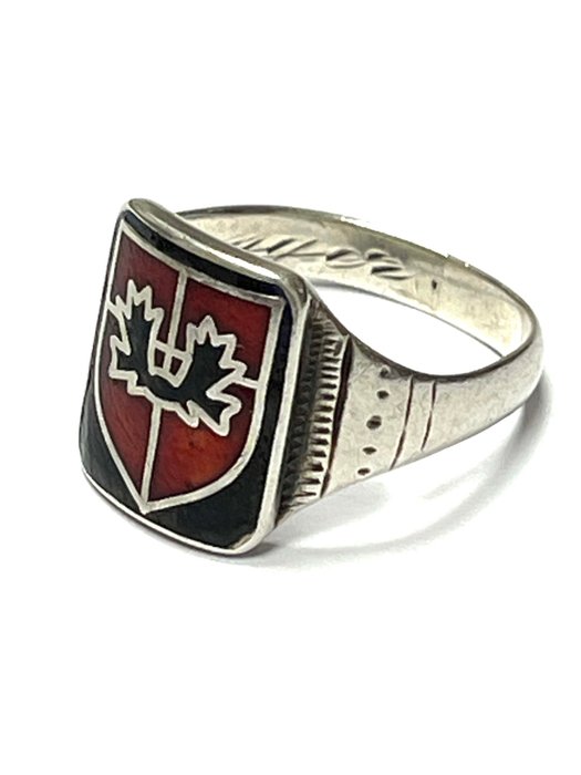 Image 2 of Men's Ring Art Deco Enamel - 800 Silver - Ring