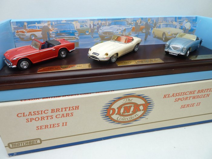 Preview of the first image of Dinky Toy-Matchbox - 1:43 - British Sportscar Collection Triumph, Jaguar, Austin.