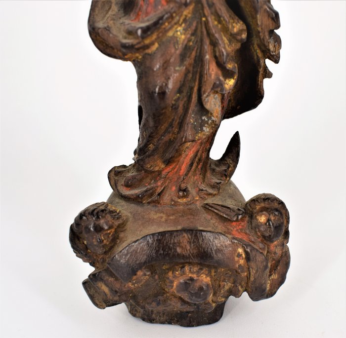 Image 3 of Sculpture, "Madonna" - Baroque - Wood - 17th / 18th century