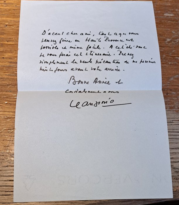 Image 2 of Jean Giono - Un des Baumugnes[édition originale sur Alfa avec une lettre autographe signée de Jean