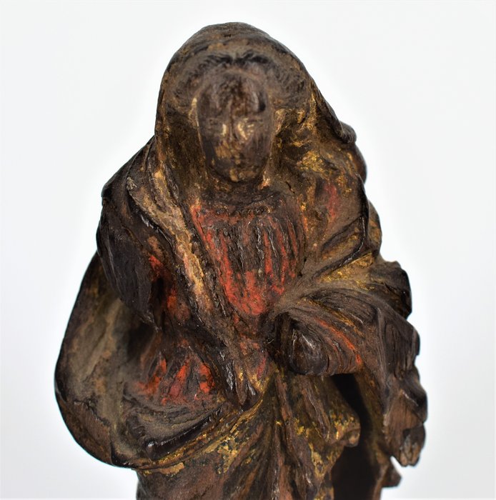 Image 2 of Sculpture, "Madonna" - Baroque - Wood - 17th / 18th century