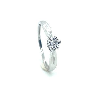 Image 3 of No Reserve Price - 14 kt. White gold - Ring - 0.05 ct Diamond
