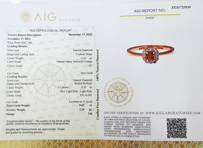 Image 2 of Designer Halo Ring - 14 kt. Pink gold - Ring - 0.42 ct Diamond - Diamonds