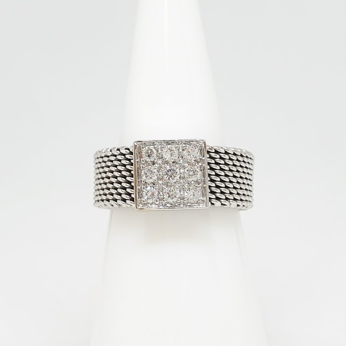 Preview of the first image of Tous - 18 kt. Gold, White gold - Ring - 0.09 ct Diamond.