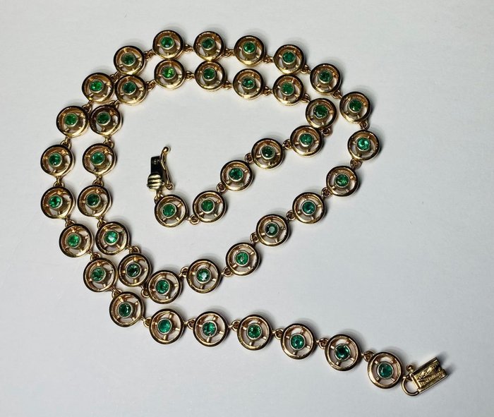 Image 3 of 14 kt. Gold - Necklace - 4.00 ct Emerald