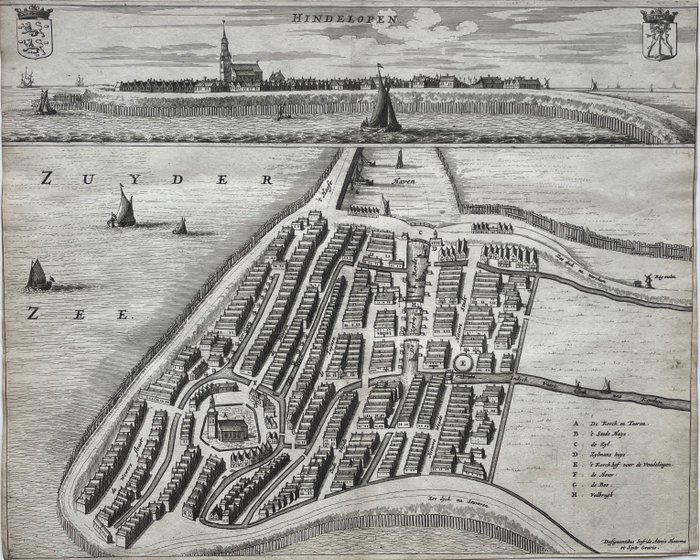 Preview of the first image of Netherlands, Hindeloopen, Friesland; B. Schotanus à Sterringa, naar Haackma en Gravius - Hindeloope.
