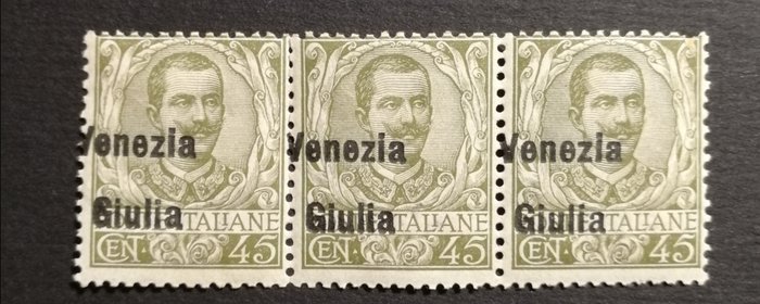 Preview of the first image of Italy - Julian Venetia 1901 - 45 cents, overprint variety - Sassone N. 26eafc.