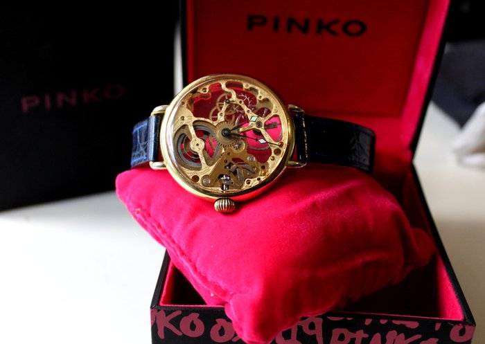 Preview of the first image of Hebdomas - pinko paris XXl 46 mm.gold plated - Men - 1980-1989.
