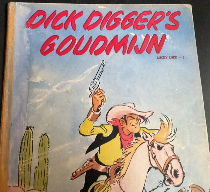 Image 2 of Lucky Luke 1 - Dick Diggers goudmijn - Softcover - First edition - (1949)