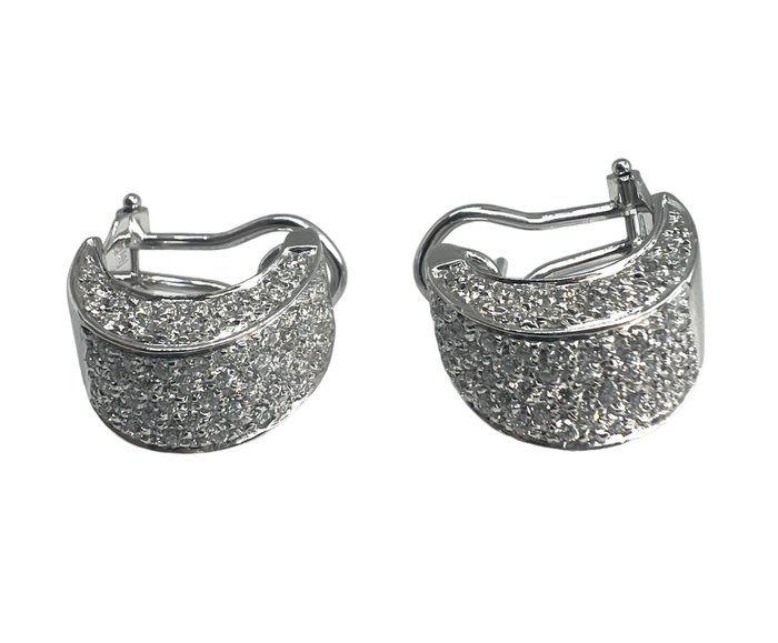 Preview of the first image of 18 kt. White gold - Earrings - 3.48 ct Diamond.