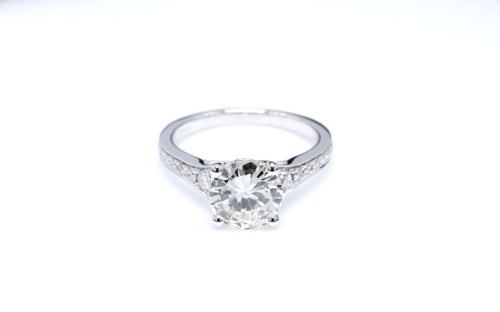 Preview of the first image of 18 kt. White gold - Ring - 2.10 ct Diamond - Diamonds.