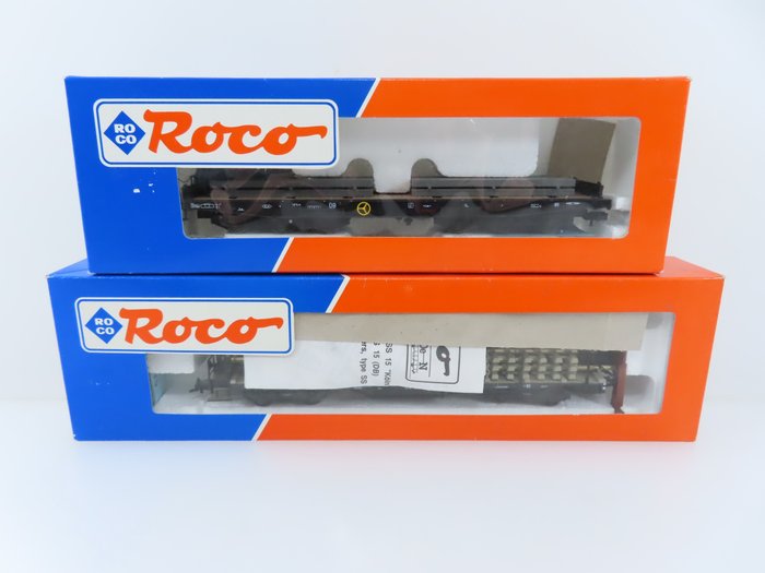 Image 3 of Roco H0 - 46552/46492 - Freight carriage - 2x 4/6-axle low-loaders for very heavy transport with ca
