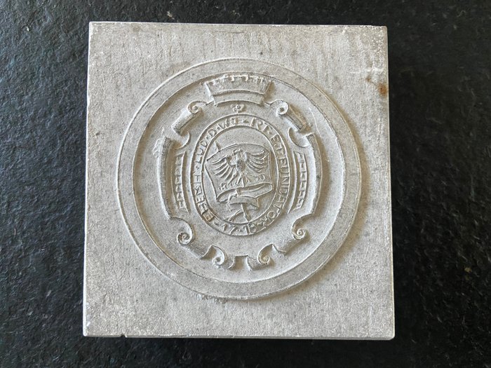 Preview of the first image of Sculpture, Hans Retzbach - Plaster relief - Historical coat of arms of the city of Ludwigsburg, fou.