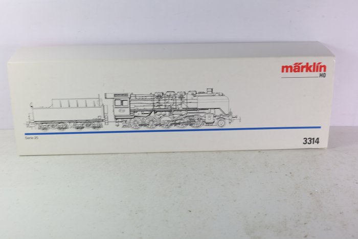 Image 3 of Märklin H0 - 3314 - Steam locomotive with tender - Series 25 - SNCB NMBS