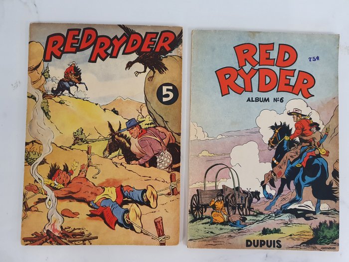 Image 2 of Red Ryder - T5 + T6 + ex-libris + 2x dédicace - 2x B - First Belgian edition - (1952/1954)