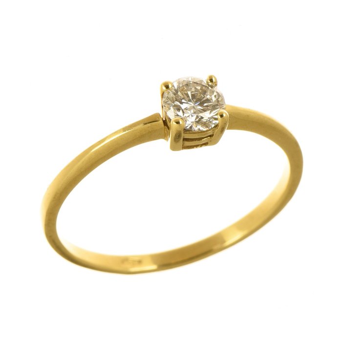 Preview of the first image of 18 kt. Gold - Ring - 0.38 ct Diamond.