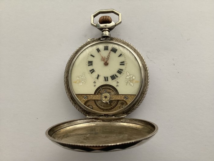 Image 2 of 8 days pocket watch - Full Hunter - NO RESERVE PRICE - Men - 1901-1949