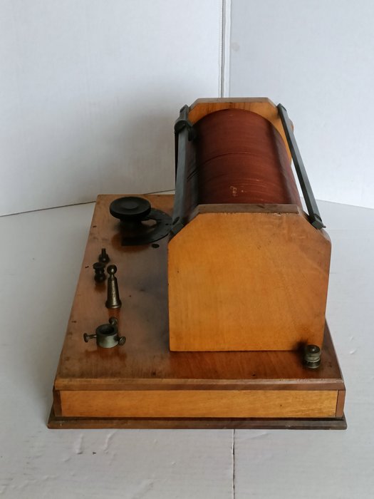 Image 3 of Induction coil (1) - Brass, Copper, Wood - 1920s
