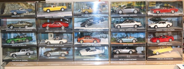 Preview of the first image of Universal Hobbies - 1:43 - 20 items from the James Bond Car Collection with Issue Nos. 1-21.