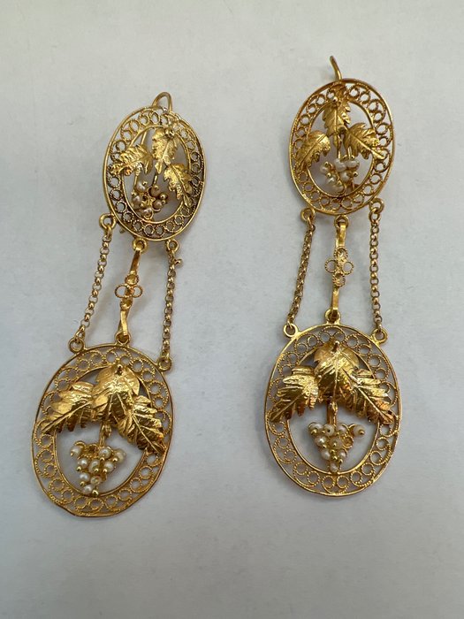 Image 3 of 18 kt. Yellow gold - Earrings