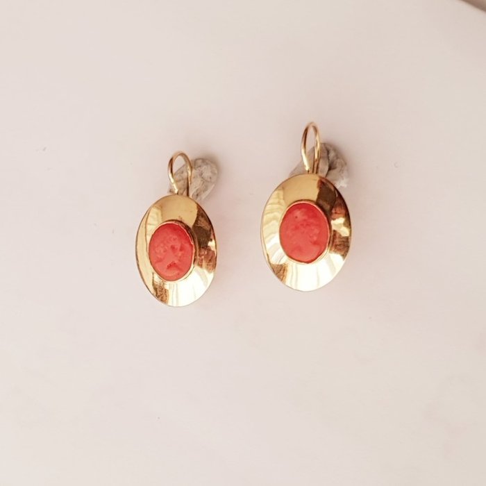 Image 3 of 18 kt. Gold - Earrings Coral