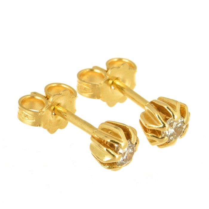 Image 3 of 18 kt. Gold - Earrings - 0.20 ct Diamonds