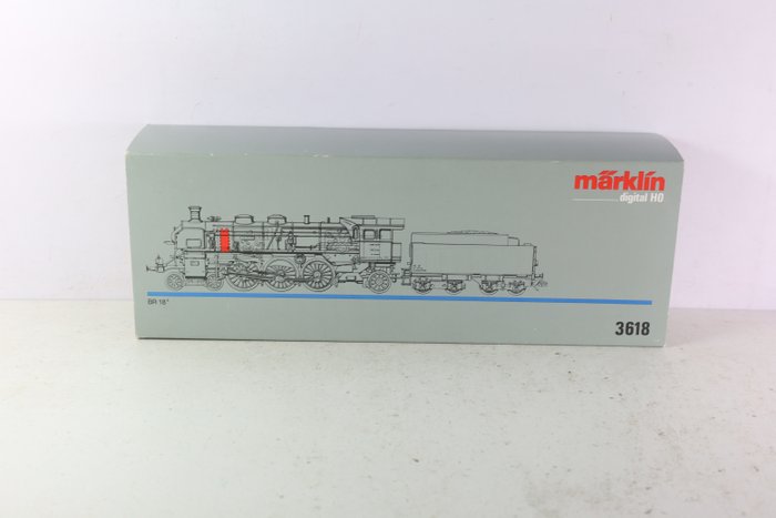 Image 3 of Märklin H0 - 3618 - Steam locomotive with tender - BR 18.4 - DRG