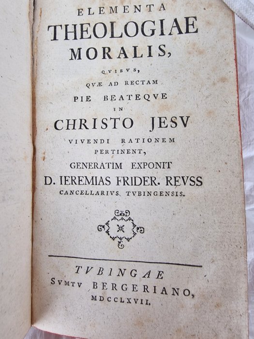 Image 2 of J.F. Reuss - (Binding) Elementa Theologiae Moralis - 1767