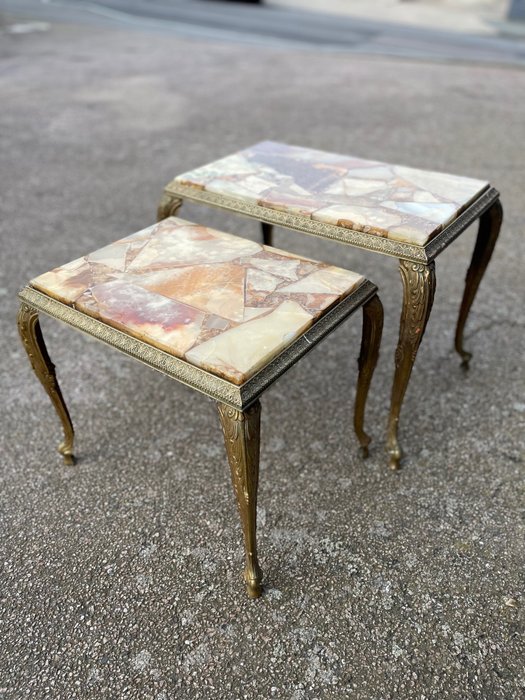 Image 2 of Coffee table (2) - Marble - 20th century