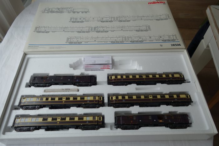 Preview of the first image of Märklin H0 - 28506 - Passenger carriage set - 6 Rheingold, carriages - DRG.