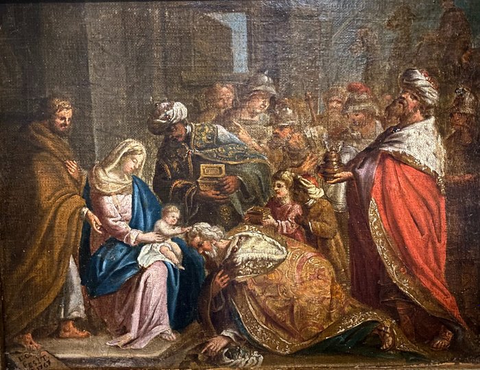 Preview of the first image of Vlaamse school (XVIII) - De aanbidding der koningen.