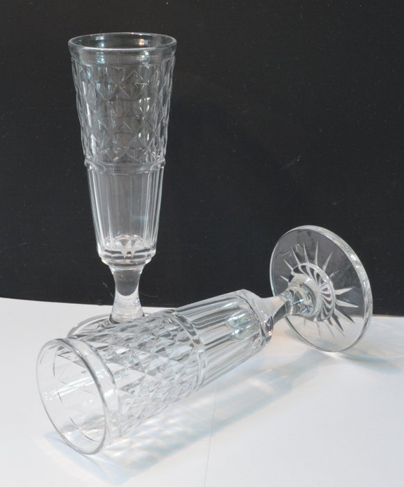 Image 2 of Vermoedelijk Louis Zoude & Cie., Namen - Pair of champagne glasses - Crystal