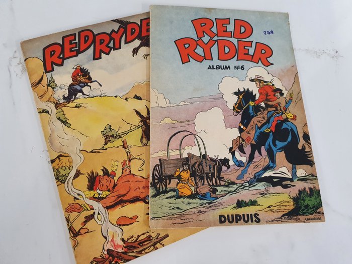 Image 3 of Red Ryder - T5 + T6 + ex-libris + 2x dédicace - 2x B - First Belgian edition - (1952/1954)