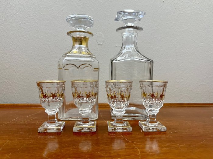 Image 2 of Baccarat (?) - Two decanters with glasses - Glass